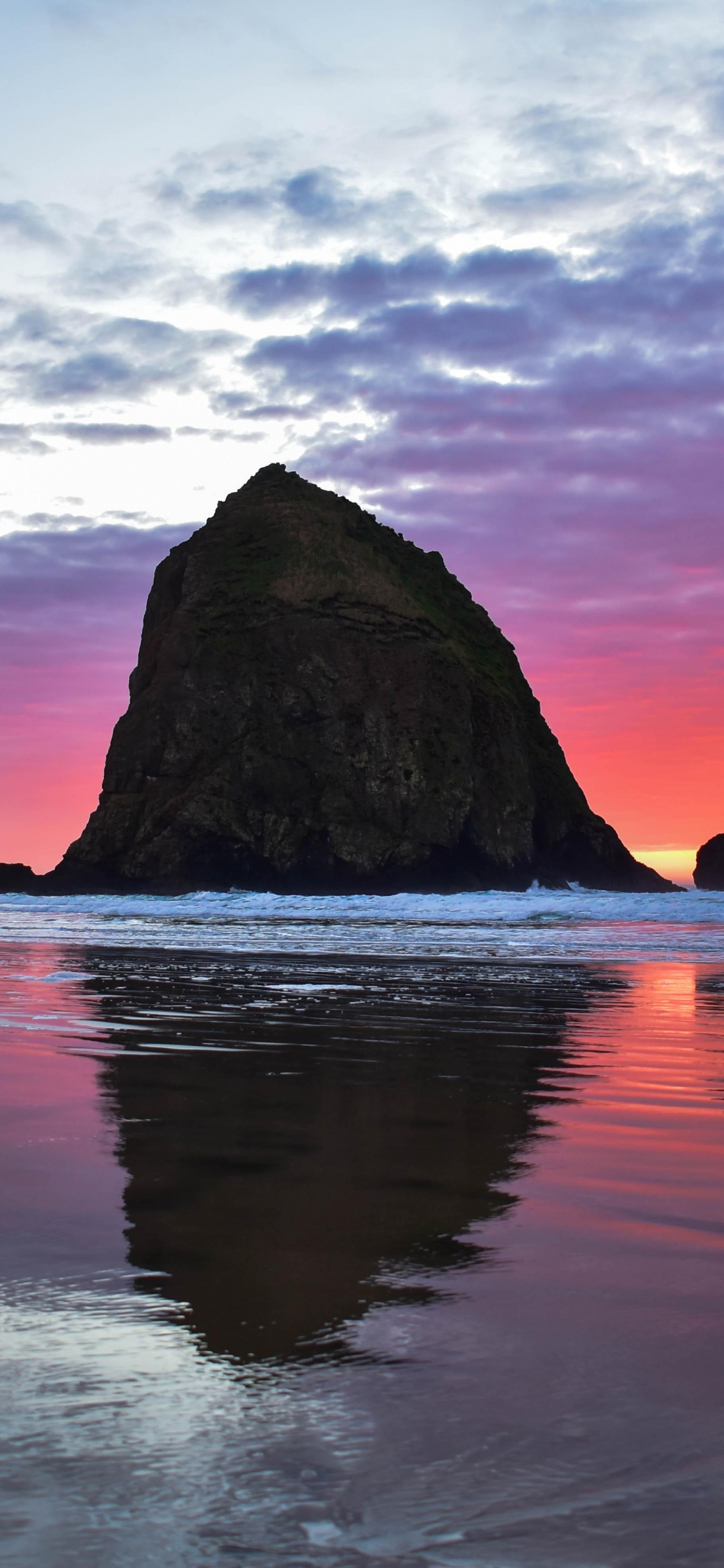 Обои закат, водоем, природа, отражение, море в разрешении 1125x2436