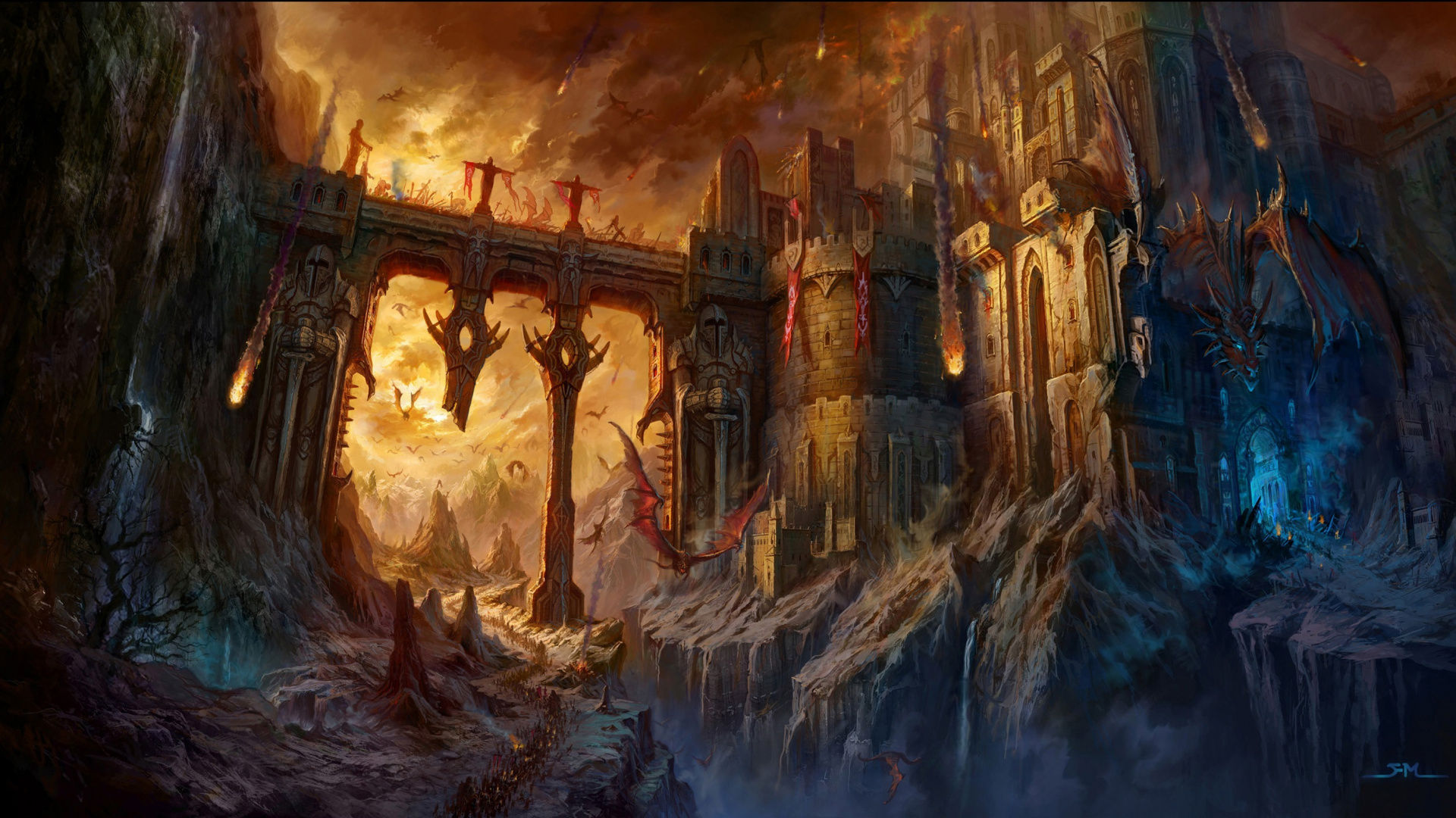 Обои фэнтези, фантастическое искусство, цифровое искусство, арт, темнота в разрешении 1920x1080