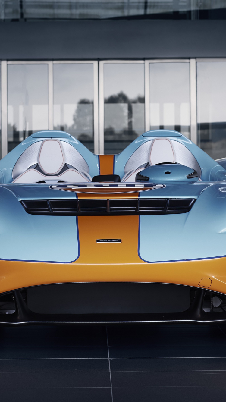 Обои McLaren Eleven Gulf, mclaren automotive, Макларен Одиннадцать, легковые автомобили, спорткар в разрешении 750x1334