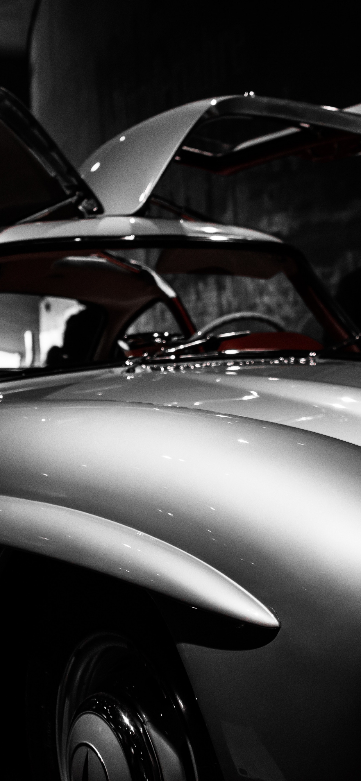 Обои авто, спорткар, классический автомобиль, старинная машина, Мерседес-Benz 300sl в разрешении 1242x2688