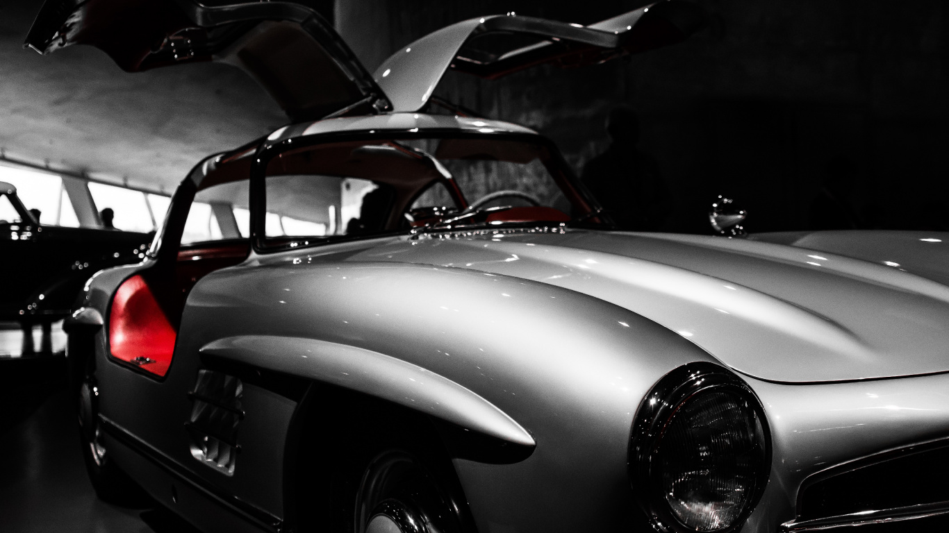 Обои авто, спорткар, классический автомобиль, старинная машина, Мерседес-Benz 300sl в разрешении 1366x768