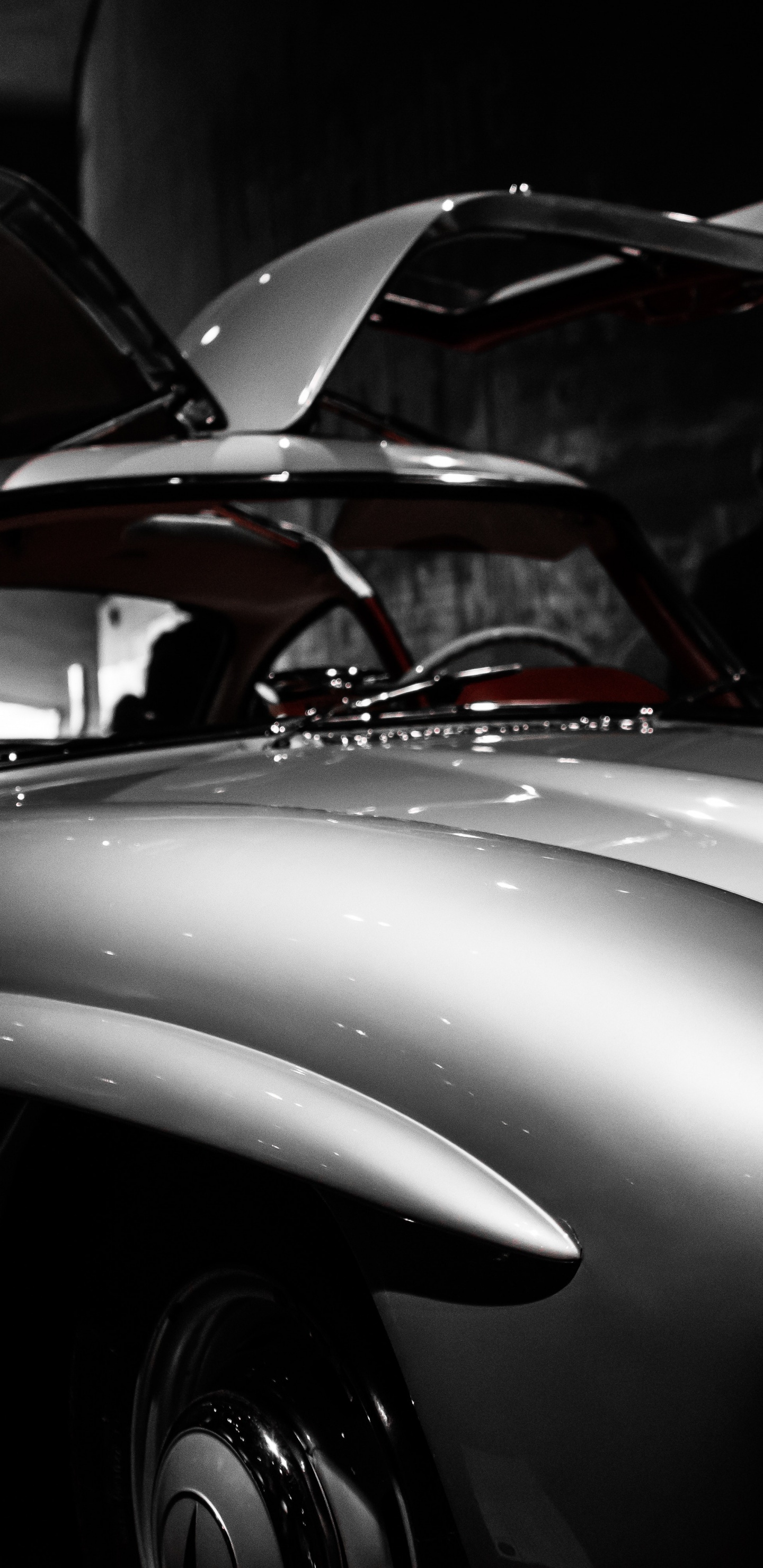 Обои авто, спорткар, классический автомобиль, старинная машина, Мерседес-Benz 300sl в разрешении 1440x2960