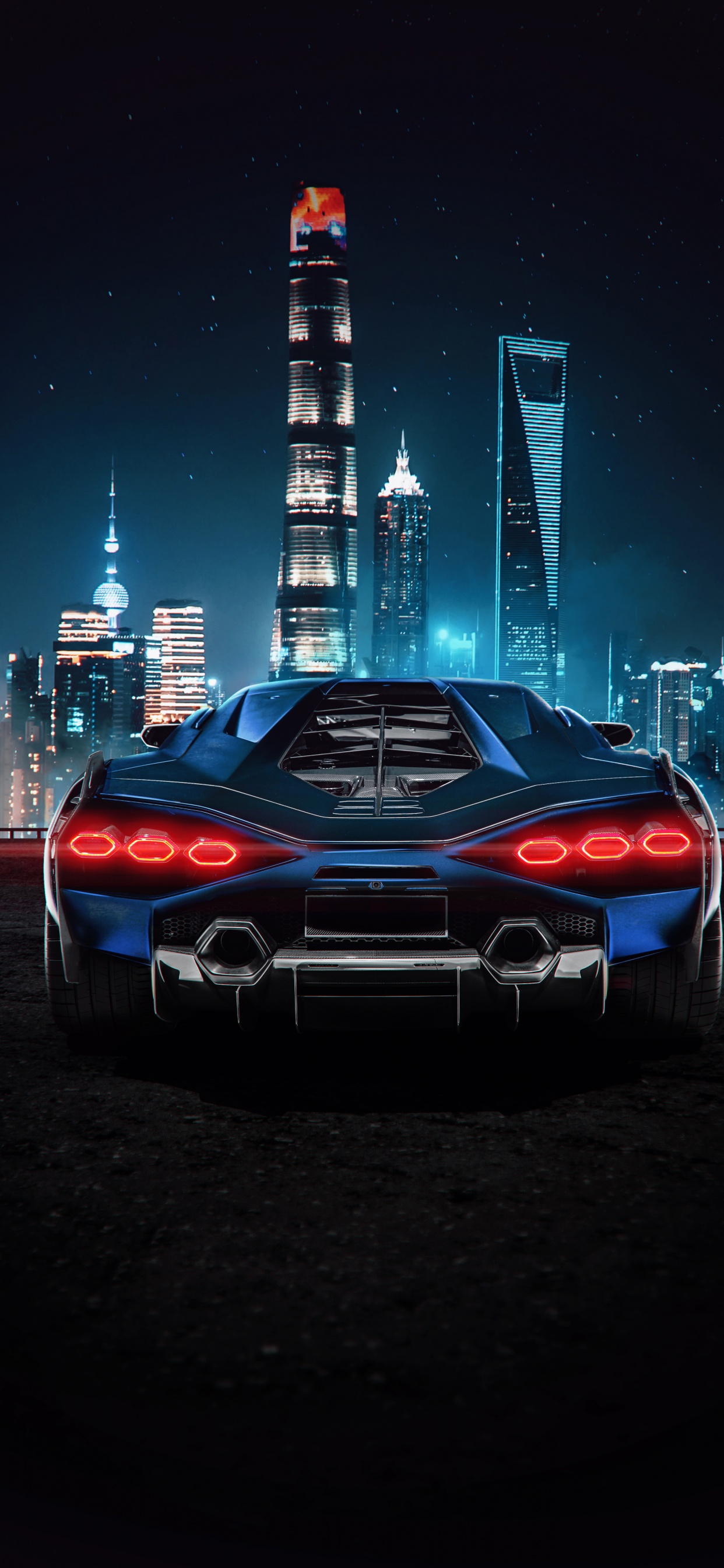 Обои Ламборджини, легковые автомобили, суперкар, здание, небоскреб в разрешении 1242x2688