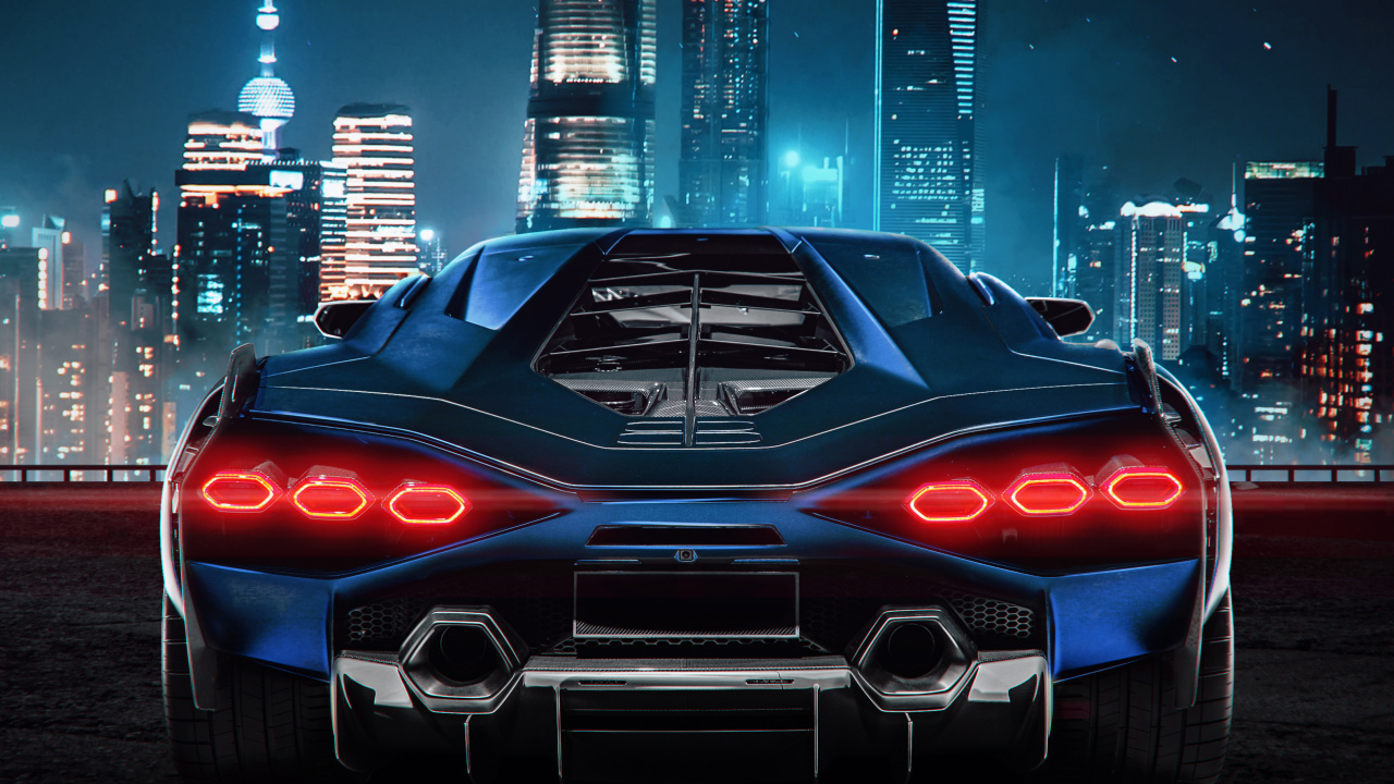 Обои Ламборджини, легковые автомобили, суперкар, здание, небоскреб в разрешении 1280x720