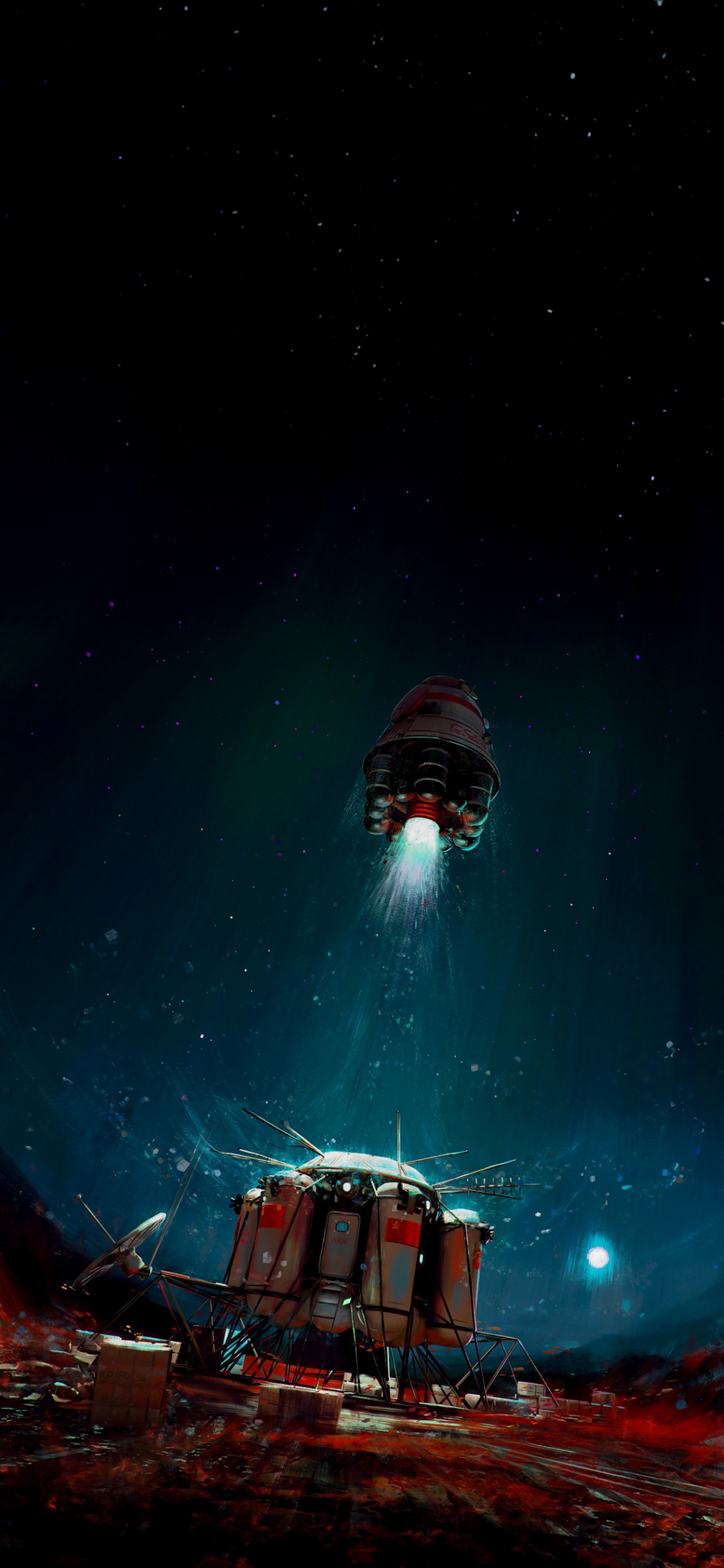 Обои Галактика, космический аппарат, космос, Научная фантастика, космическое пространство в разрешении 1125x2436