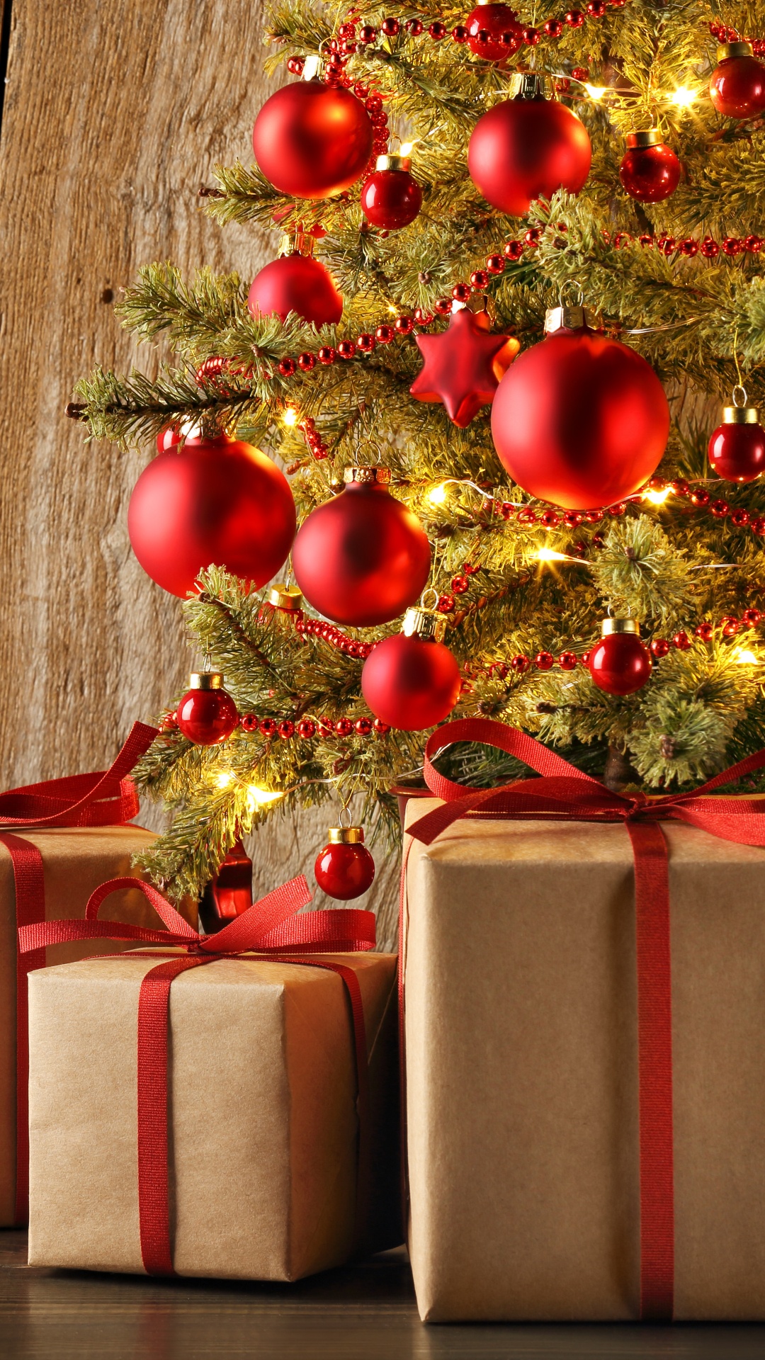 Обои Рождественский день, подарок, рождественский орнамент, подарочная упаковка, Новый год в разрешении 1080x1920