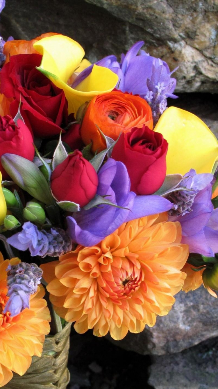 Обои цветочный букет, флористика, лепесток, срезанные цветы, флористики в разрешении 750x1334