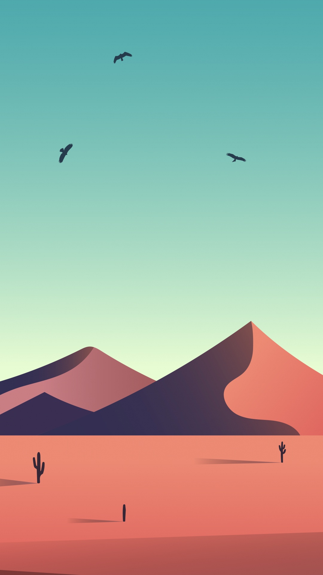 Обои экорегион, птица, склон, эрг, пейзаж в разрешении 1080x1920