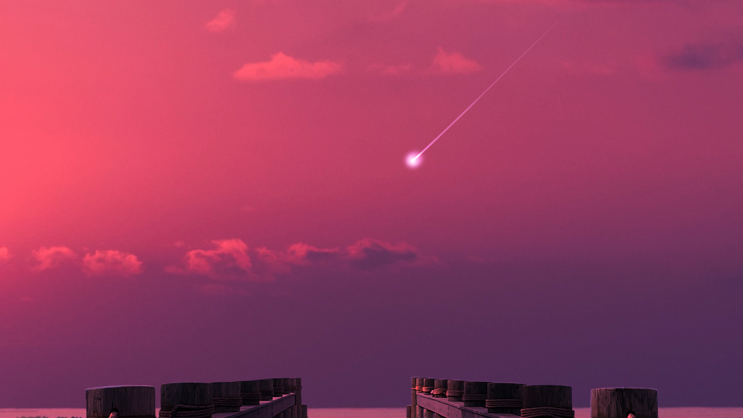 Обои облако, атмосфера, послесвечение, Оранжевый цвет, природный ландшафт в разрешении 2560x1440