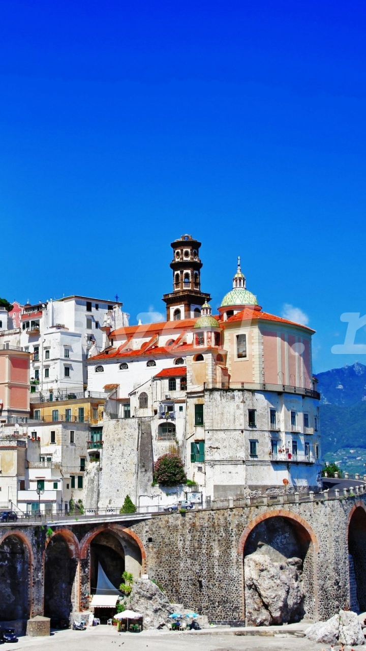 Обои Позитано, Праяно, Равелло, побережье, достопримечательность в разрешении 720x1280