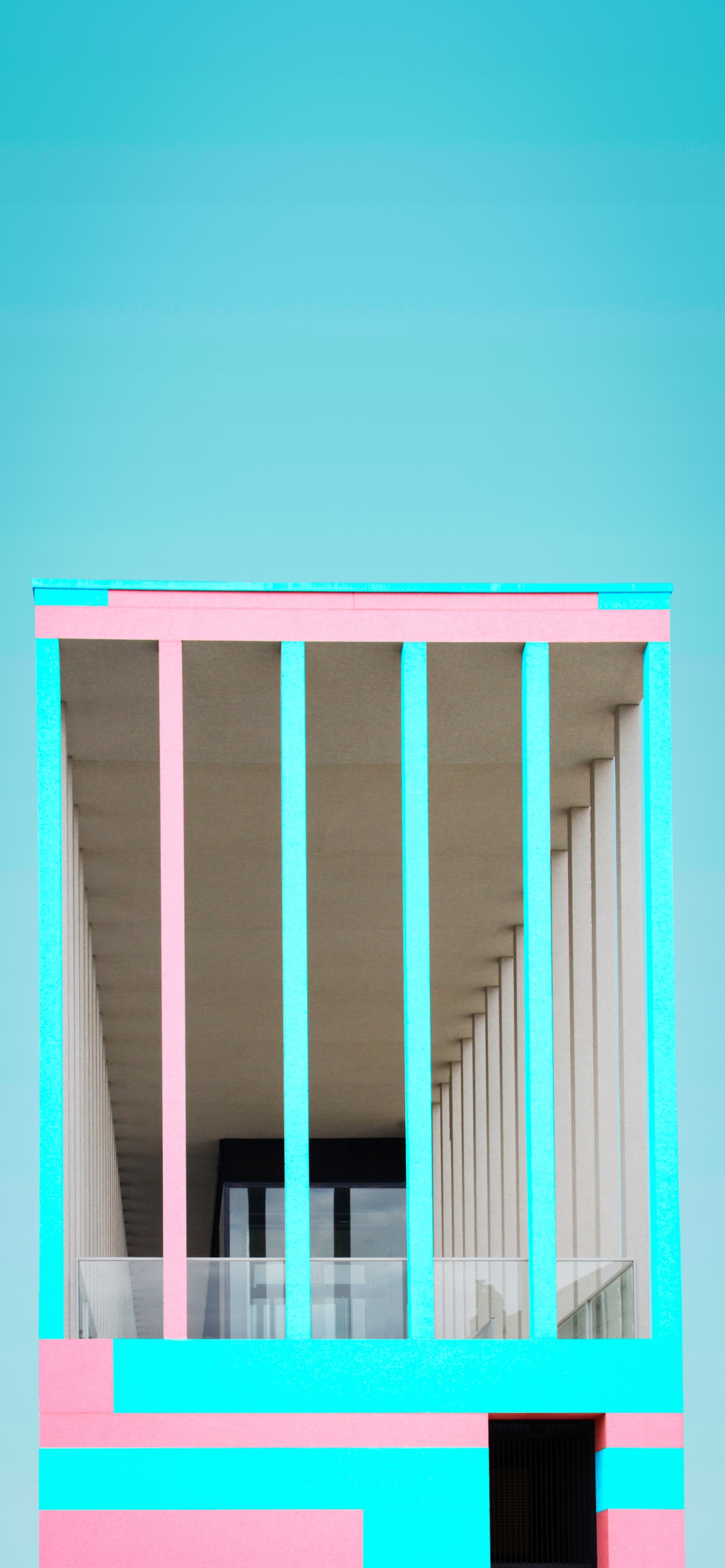 Обои фасад, Джеймс Саймон галерея, архитектура, здание, синий в разрешении 1242x2688