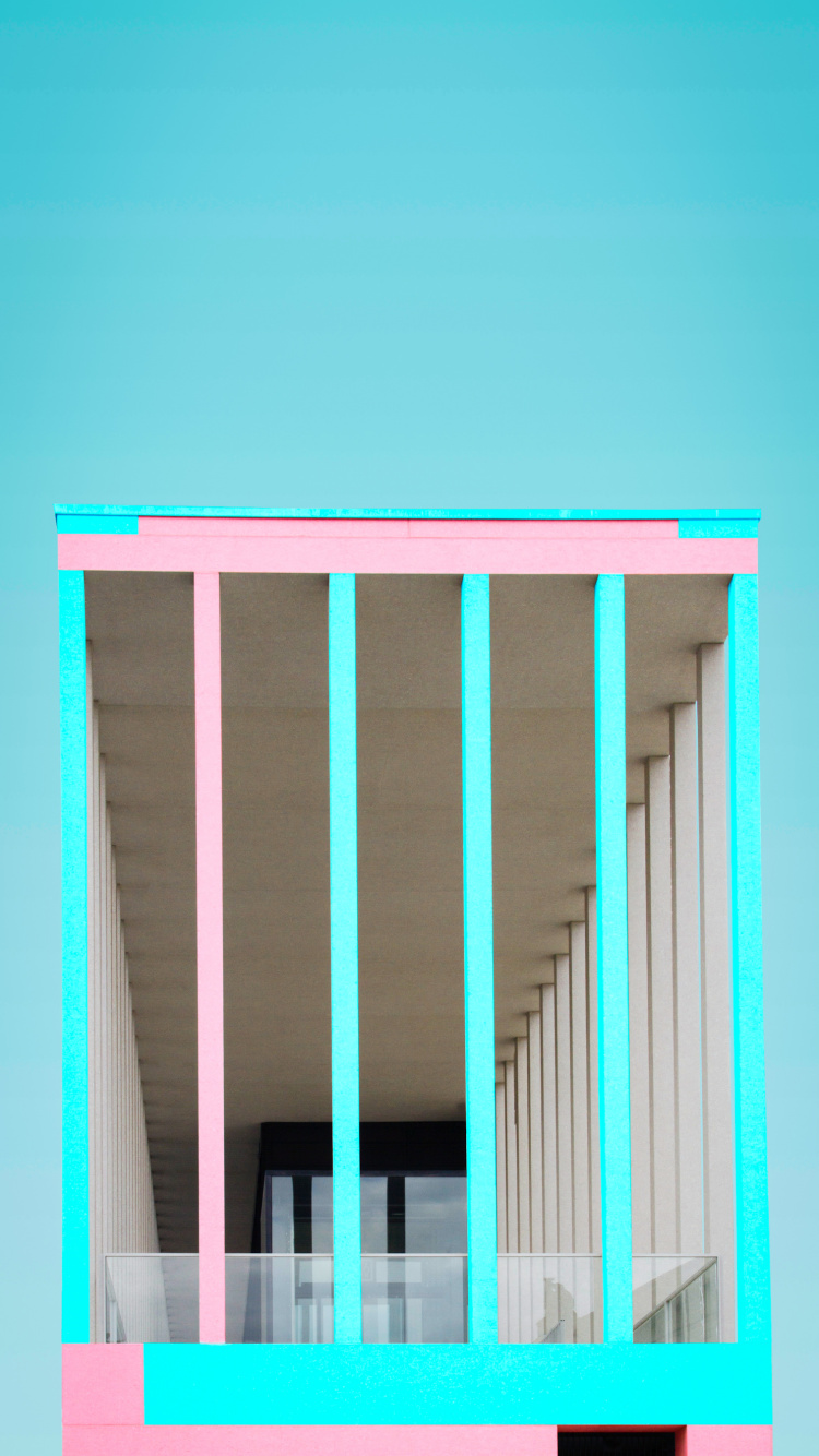 Обои фасад, Джеймс Саймон галерея, архитектура, здание, синий в разрешении 750x1334