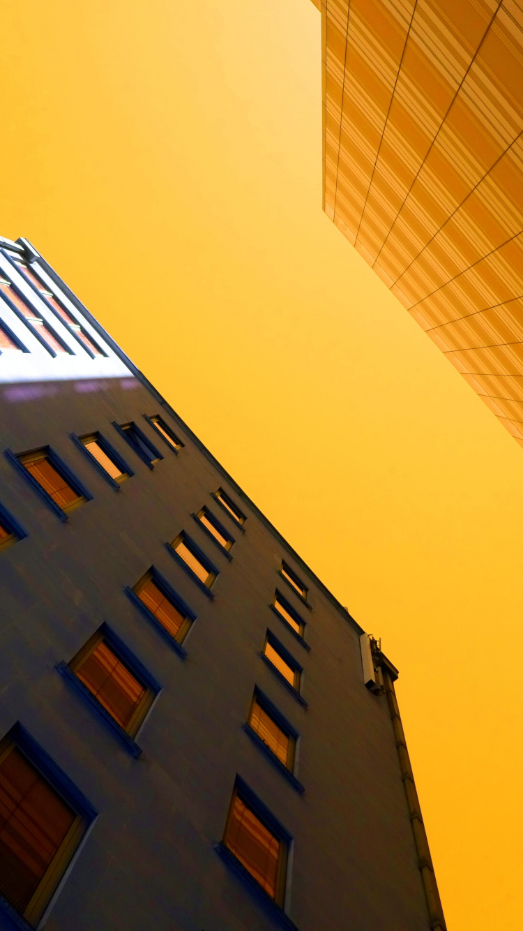 Обои Апельсин, дневное время, синий, линия, свет в разрешении 750x1334