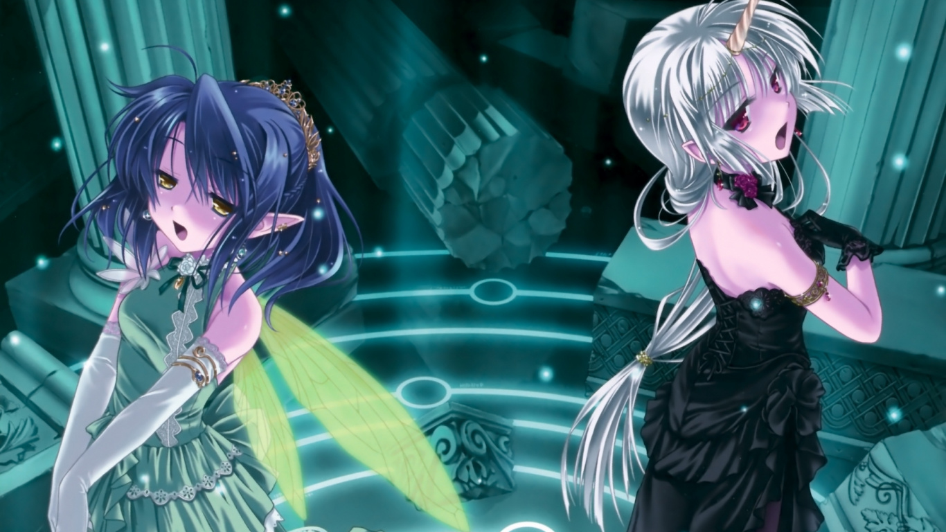 Обои черные волосы, мангака, женщина, игра, девушки в разрешении 1366x768