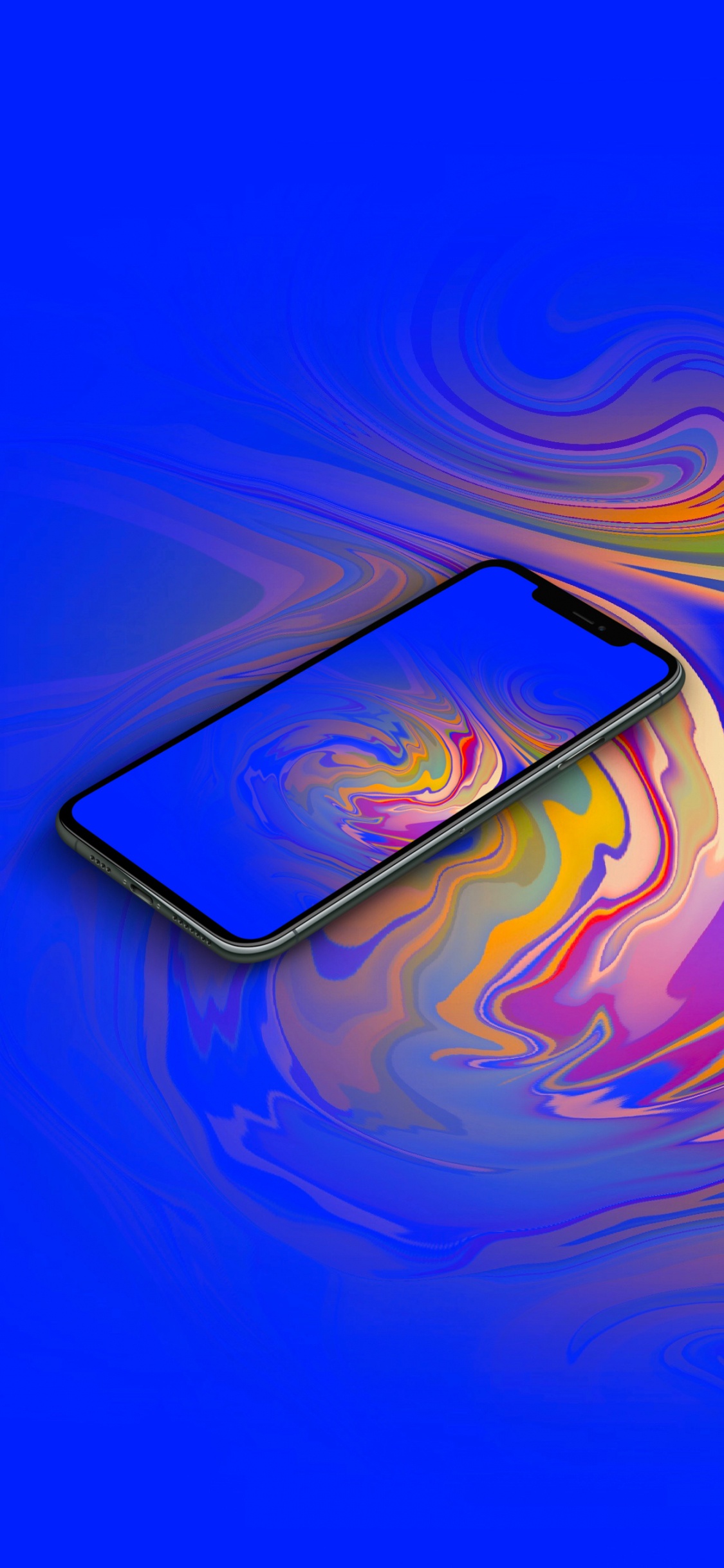 Обои синий кобальт, вода, жидкий, синий, лазурный в разрешении 1125x2436