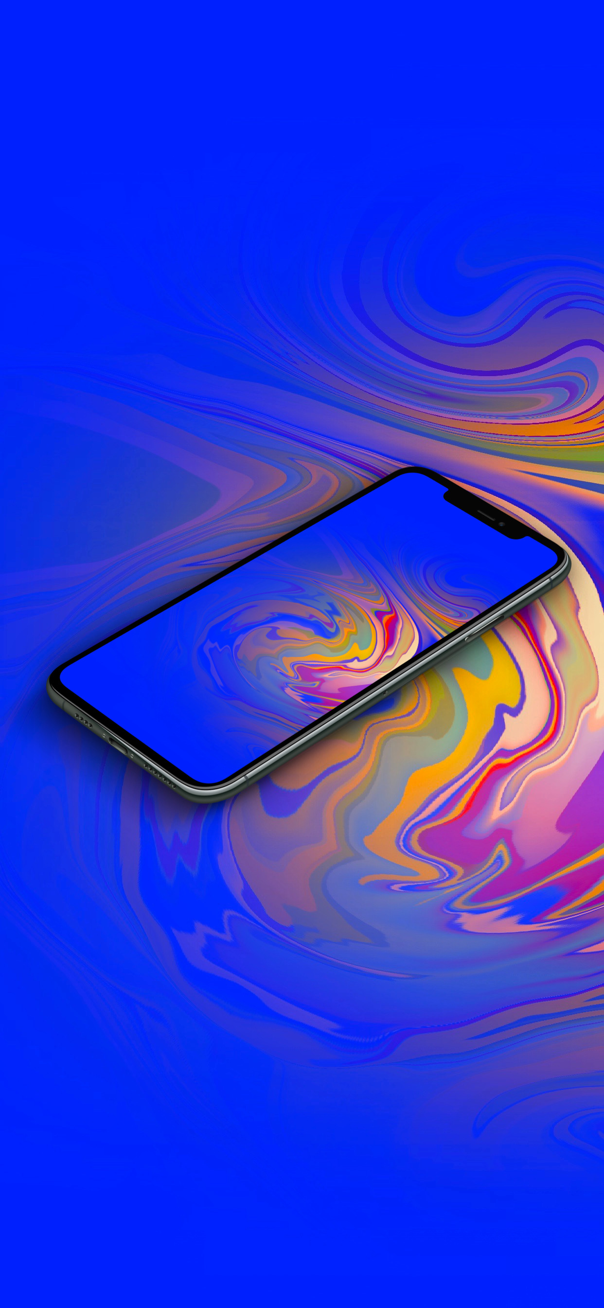 Обои синий кобальт, вода, жидкий, синий, лазурный в разрешении 1242x2688