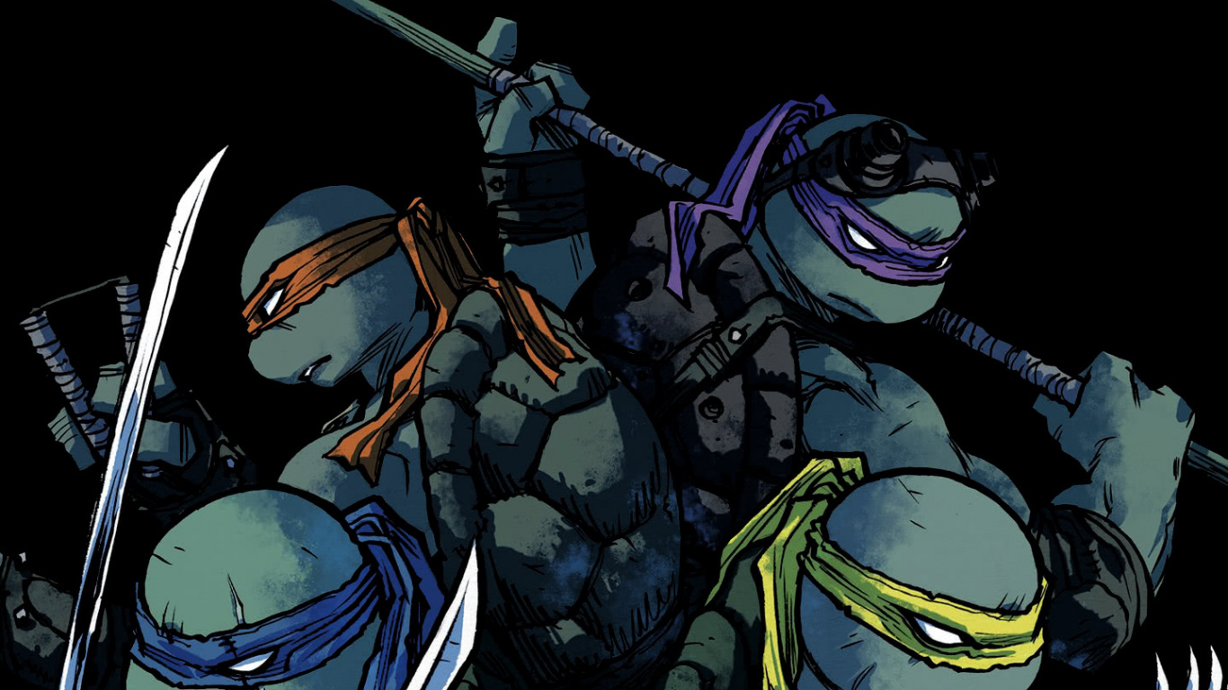 Обои комикс про черепашек ниндзя, Черепашки-ниндзя 101, черепашки ниндзя 100, комикс, издательство idw в разрешении 1366x768