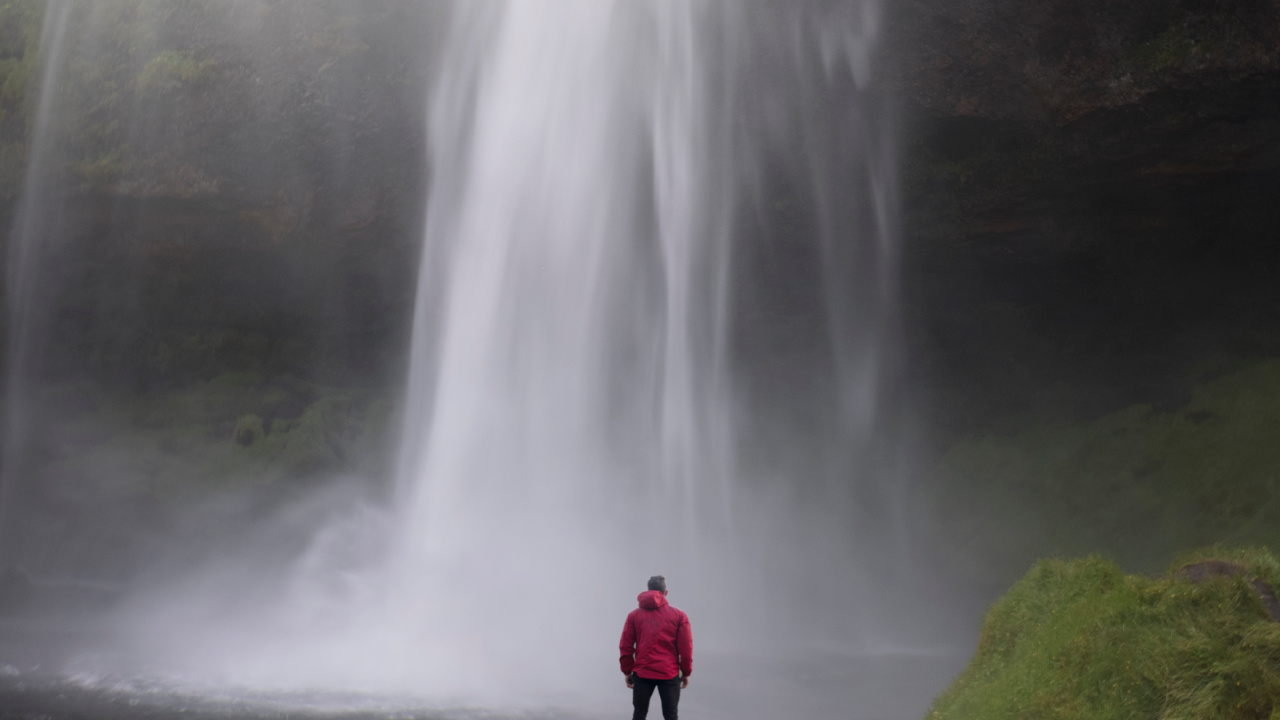 Обои водопад, водоток, гидроресурсы, вода, нагорье в разрешении 1280x720