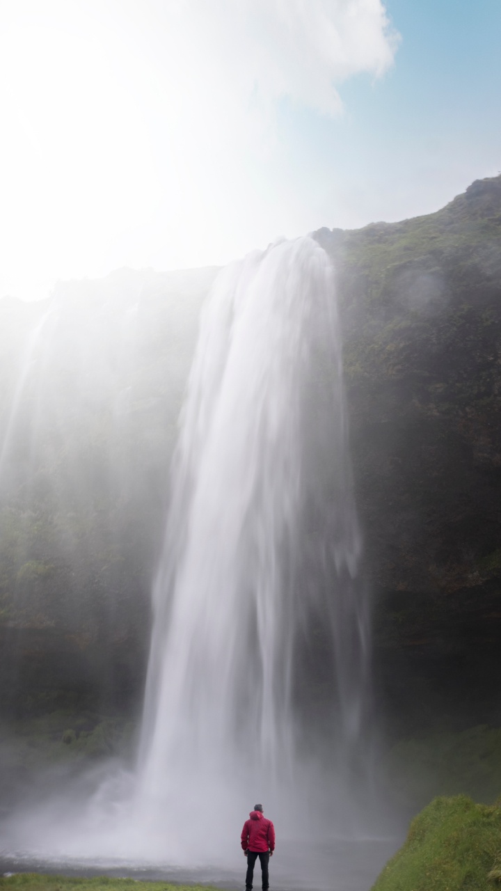 Обои водопад, водоток, гидроресурсы, вода, нагорье в разрешении 720x1280
