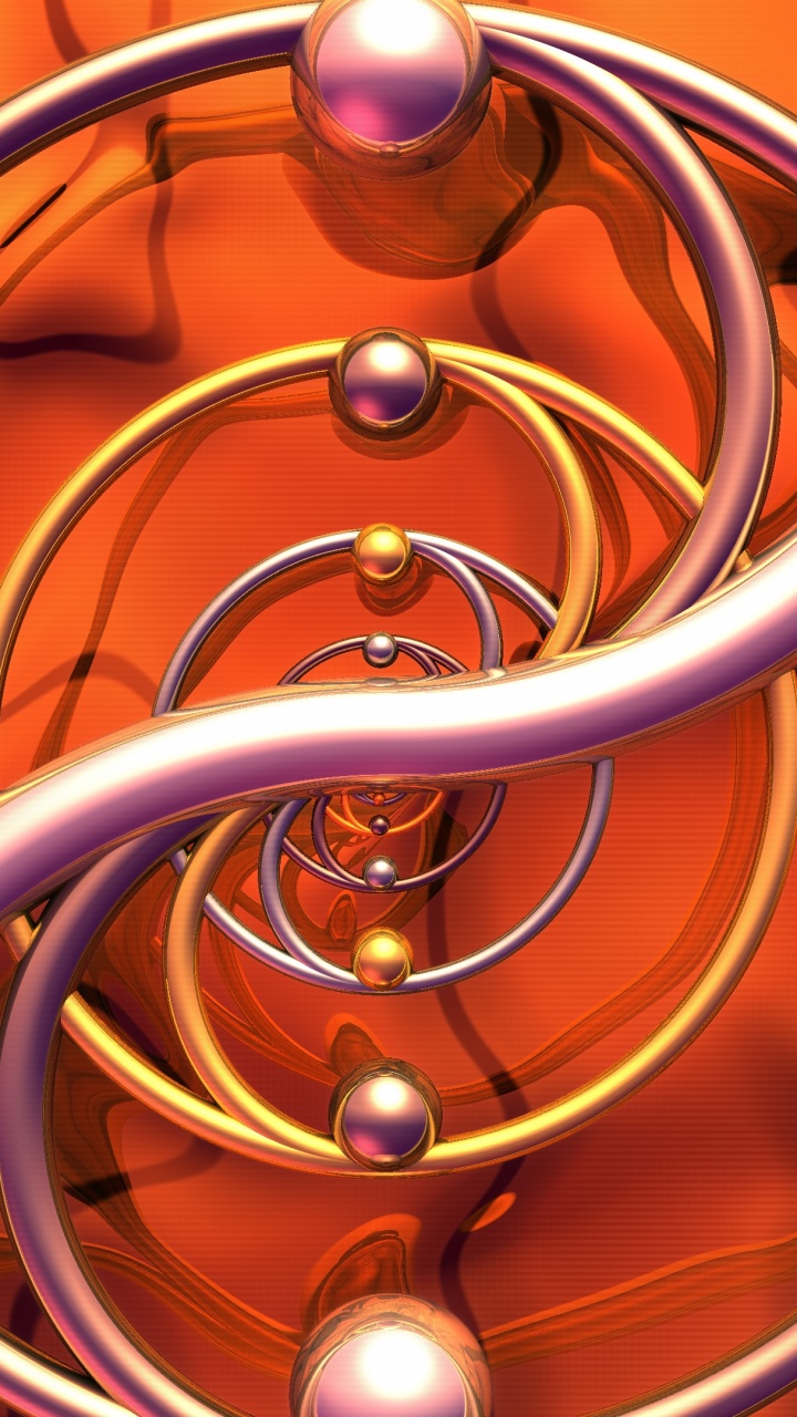 Обои Апельсин, фрактальное искусство, графический дизайн, природа, древесина в разрешении 720x1280