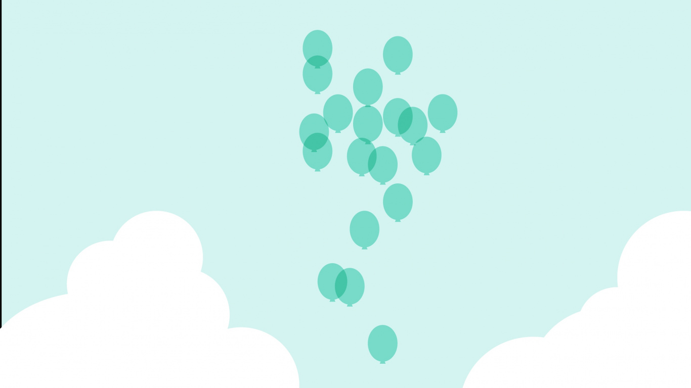 Обои полет, бирюза, зеленый, Аква, дизайн в разрешении 1366x768