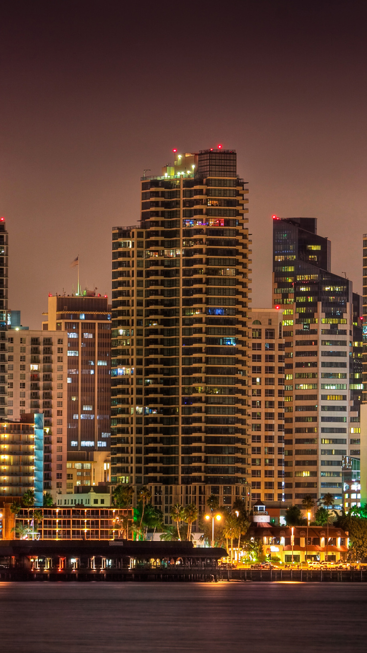 Обои Сан Диего, город, городской пейзаж, метрополия, линия горизонта в разрешении 750x1334