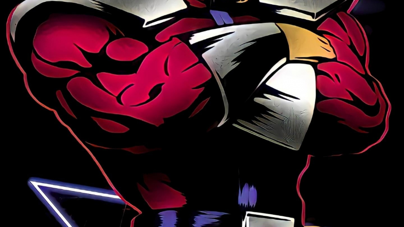 Обои супергерой, постер, мультфильм, арт, иллюстрация в разрешении 1366x768