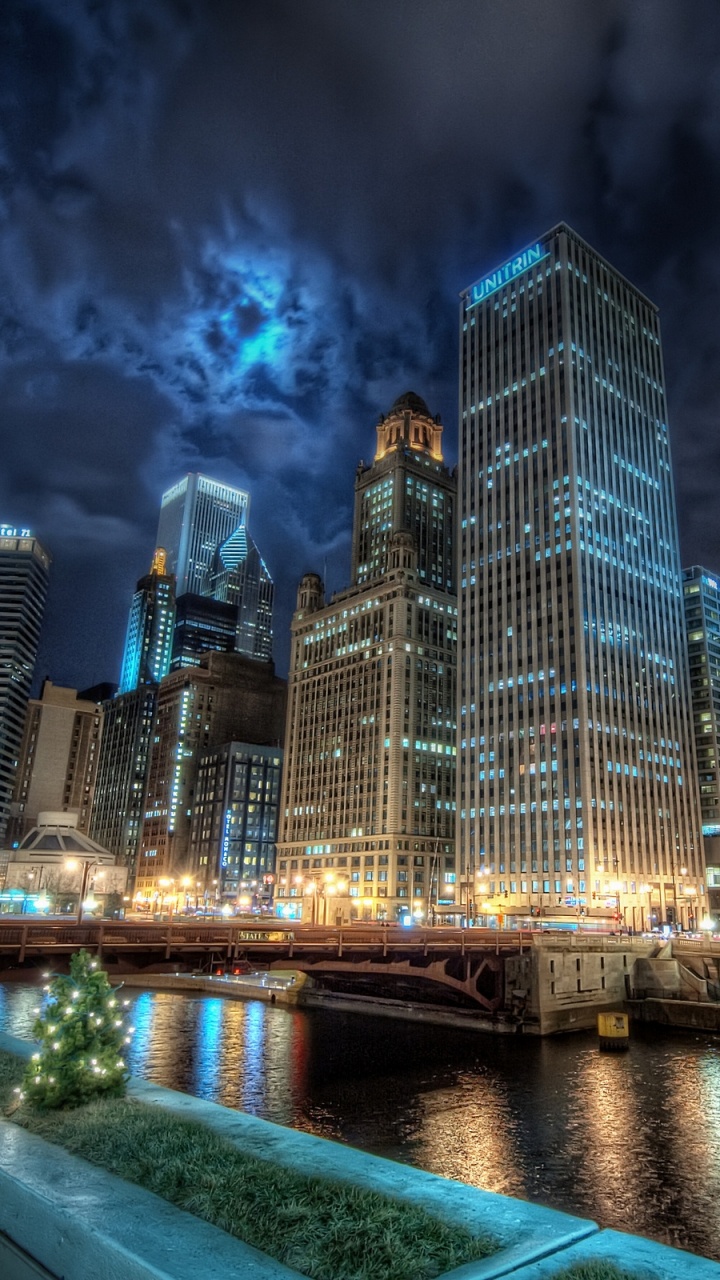 Обои Чикаго, городской пейзаж, город, городской район, ориентир в разрешении 720x1280