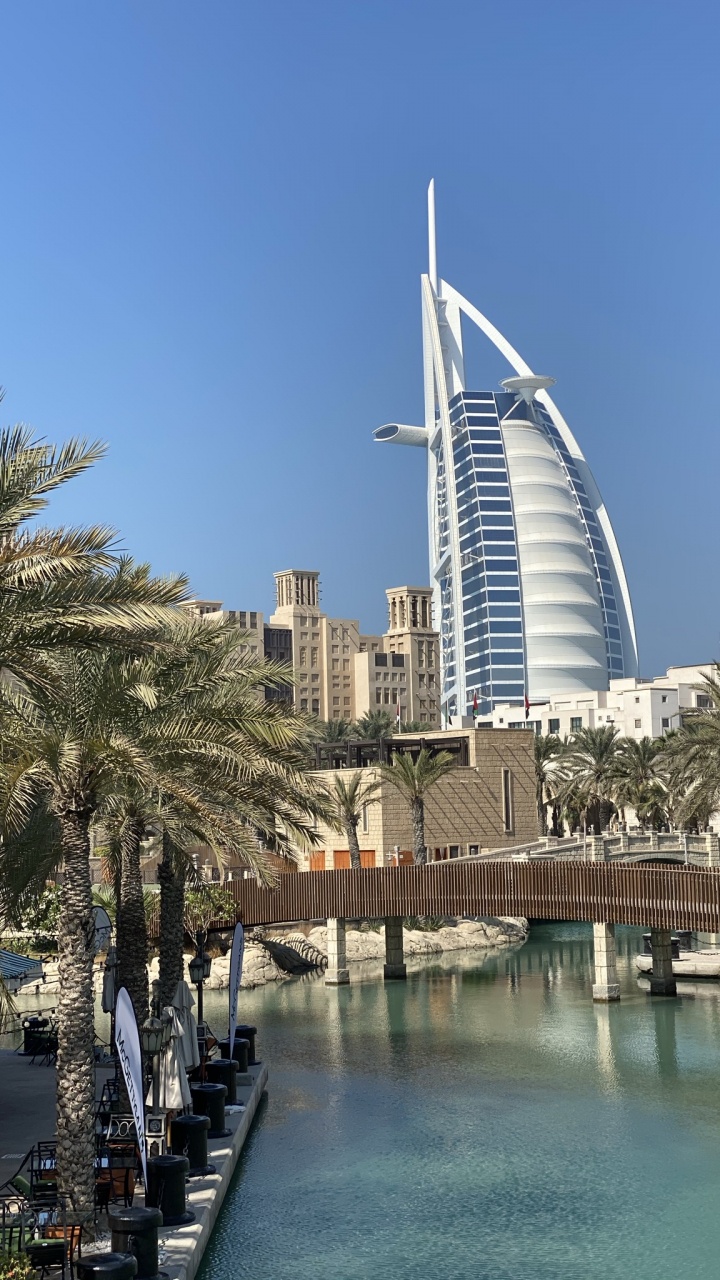 Обои Дубай, Бурдж Аль араб, башня, город, вышка в разрешении 720x1280