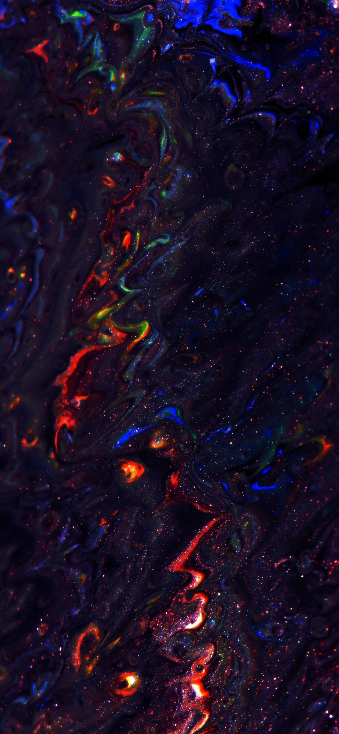 Обои андроид, жидкий, жидкость, пурпур, узор в разрешении 1125x2436