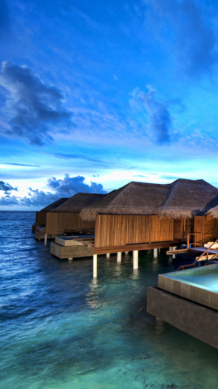 Обои прибежище, путешествие, пляж, отпуск, вилла в разрешении 750x1334