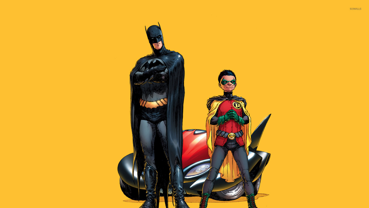 Обои Бэтмен, Дик Грейсон, супергерой, комиксы, Дамиан Уэйн в разрешении 1280x720