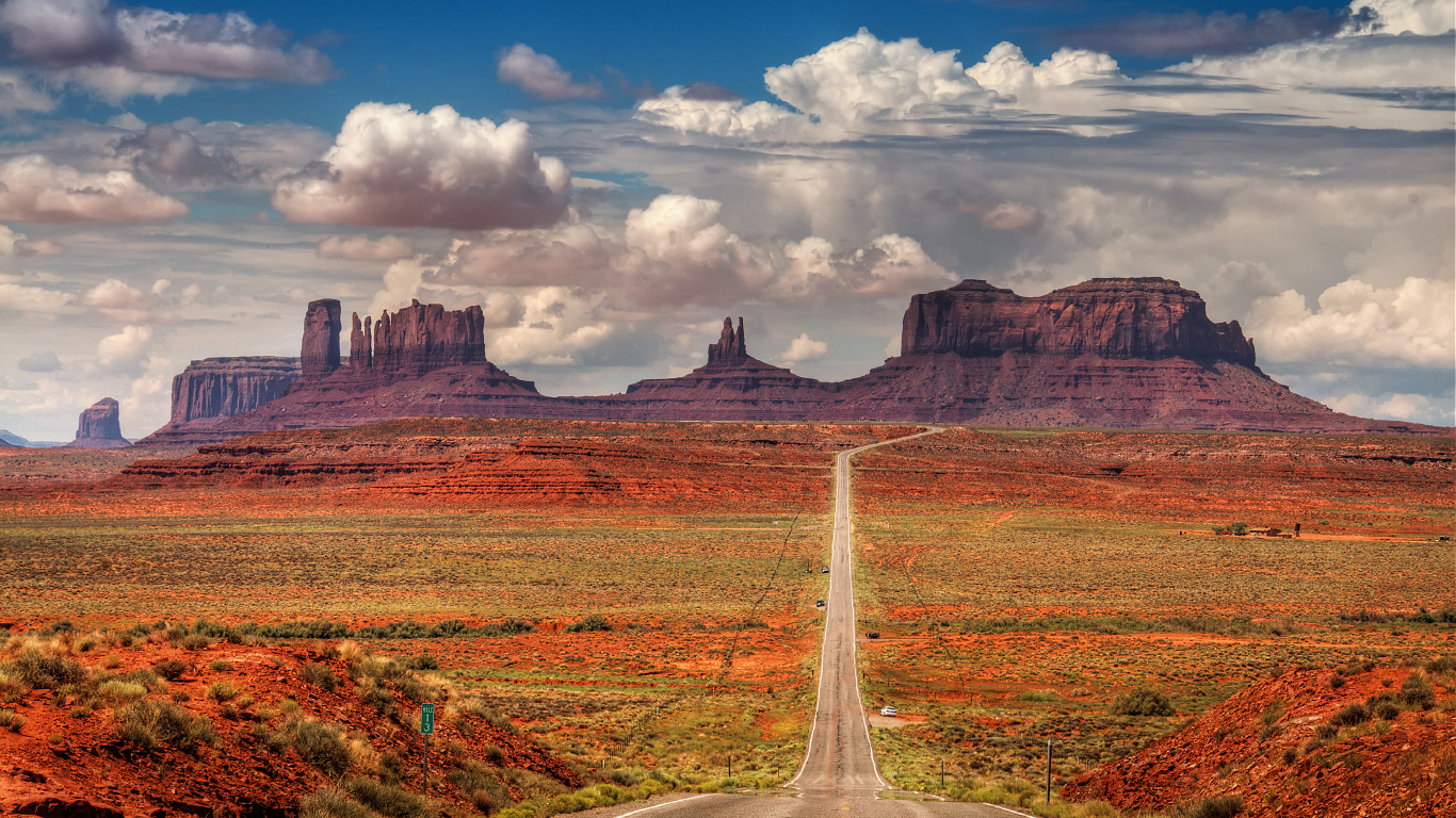 Обои долина монументов, Долина, горный рельеф, бьютт, ориентир в разрешении 1366x768