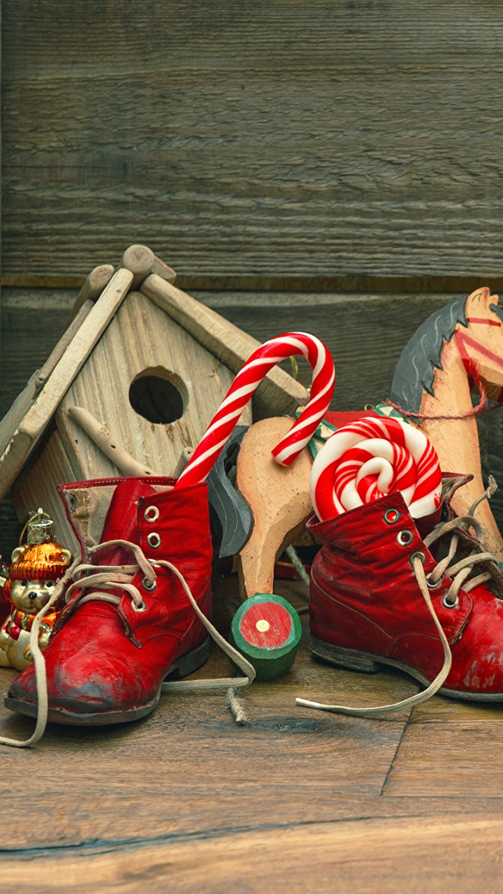 Обои Рождественский день, Санта-Клаус, Рождество, Рождественские украшения, рождественский орнамент в разрешении 720x1280