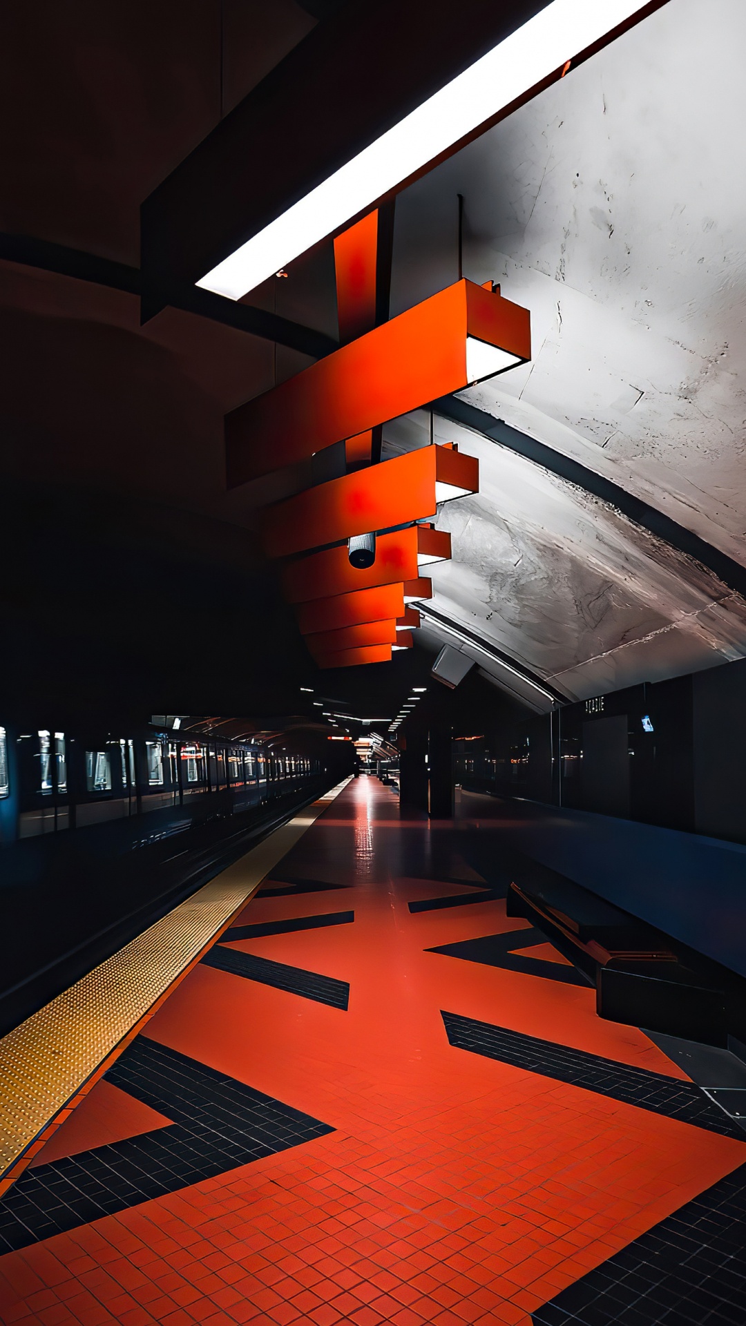 Обои свет, люминесцентная лампа, архитектура, иллюстрация, потолок в разрешении 1080x1920