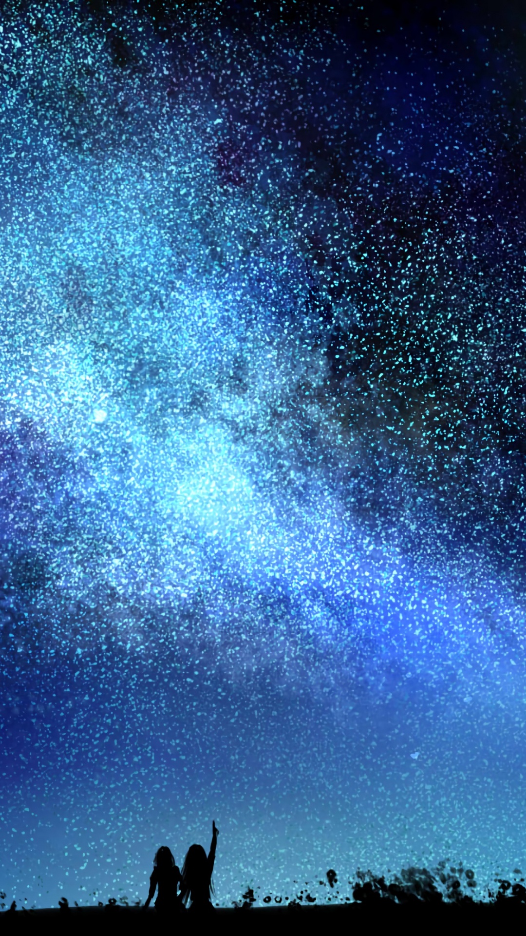 Обои Млечный Путь, природа, астрономический объект, ночь, Полночь Воспоминания в разрешении 1080x1920