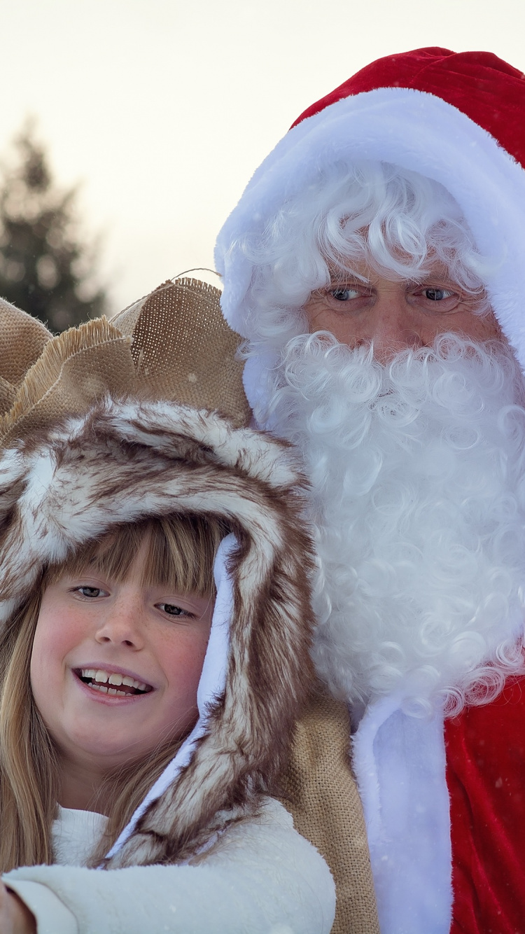 Обои Санта-Клаус, Рождество, забава, зима, улыбка в разрешении 750x1334