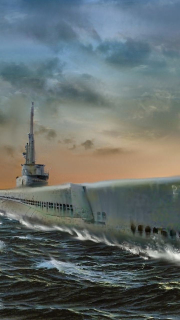 Обои подводная лодка, военный корабль, судно, корабль, волна в разрешении 720x1280