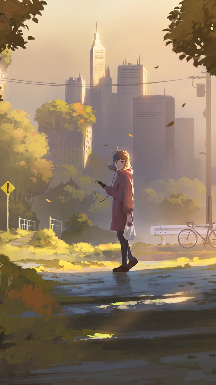 Обои иллюстрация, арт, желтый, визуальное искусство, живопись в разрешении 720x1280