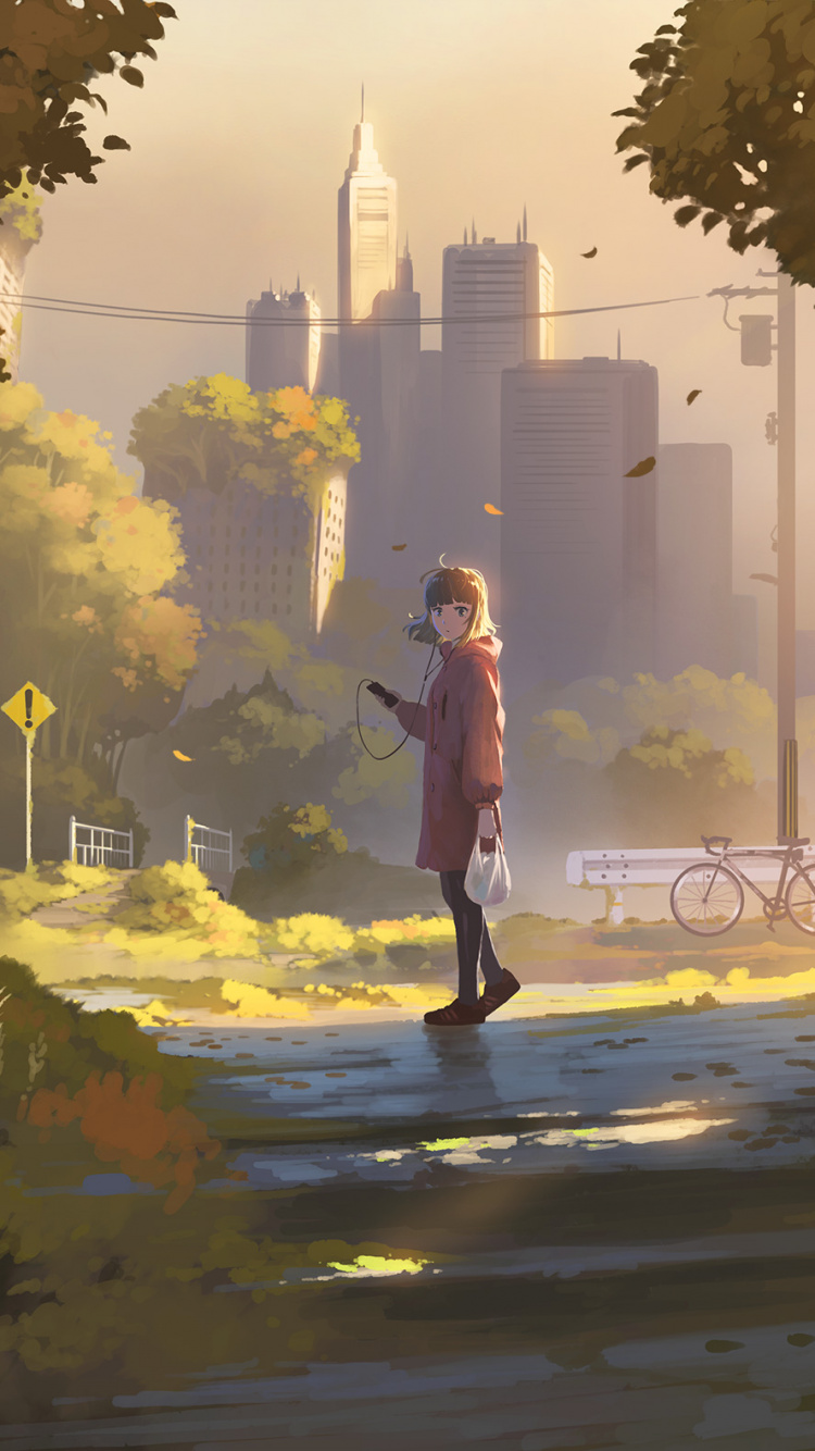 Обои иллюстрация, арт, желтый, визуальное искусство, живопись в разрешении 750x1334