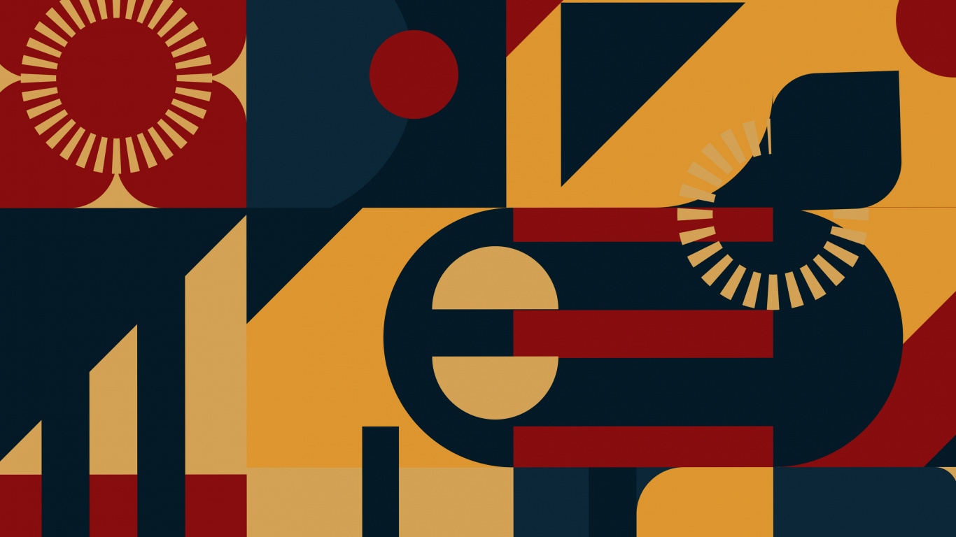 Обои узор, цифровая рыба, прямоугольник, ткань, линия в разрешении 1366x768