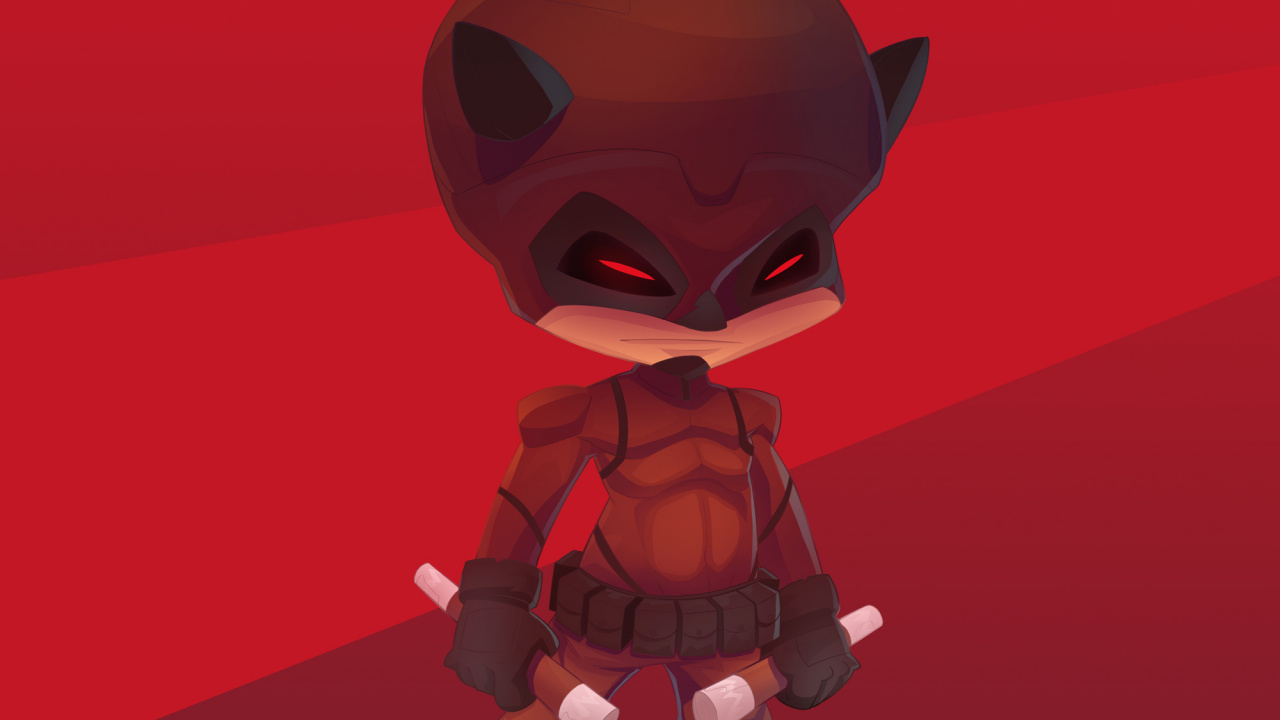 Обои супергерой, красный цвет, мультфильм, демон, кармин в разрешении 1280x720