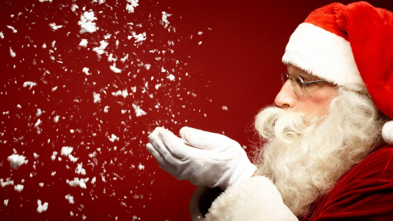 Обои Санта-Клаус, Рождественский день, волосы на лице, Рождество, Санта-Клаус пришел в город в разрешении 1366x768