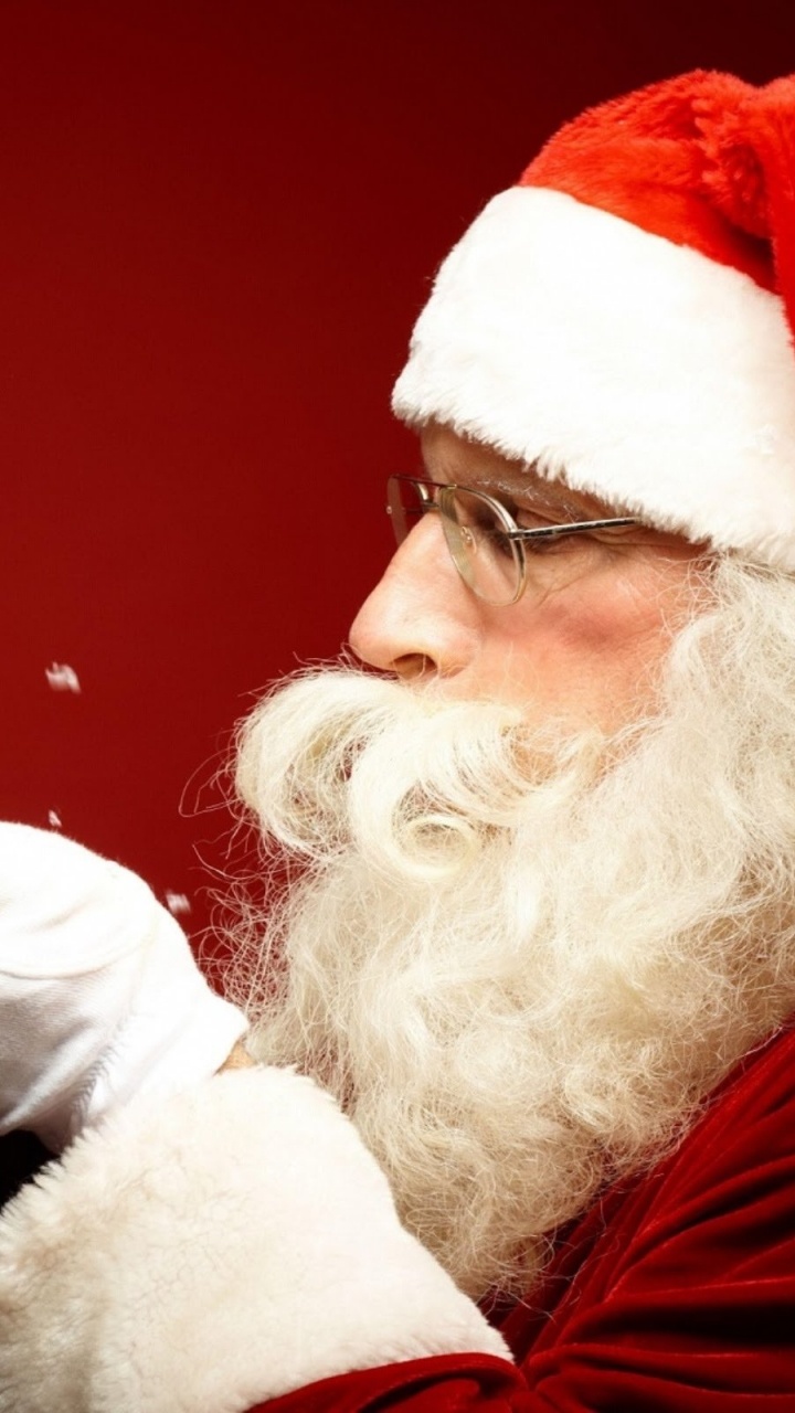 Обои Санта-Клаус, Рождественский день, волосы на лице, Рождество, Санта-Клаус пришел в город в разрешении 720x1280