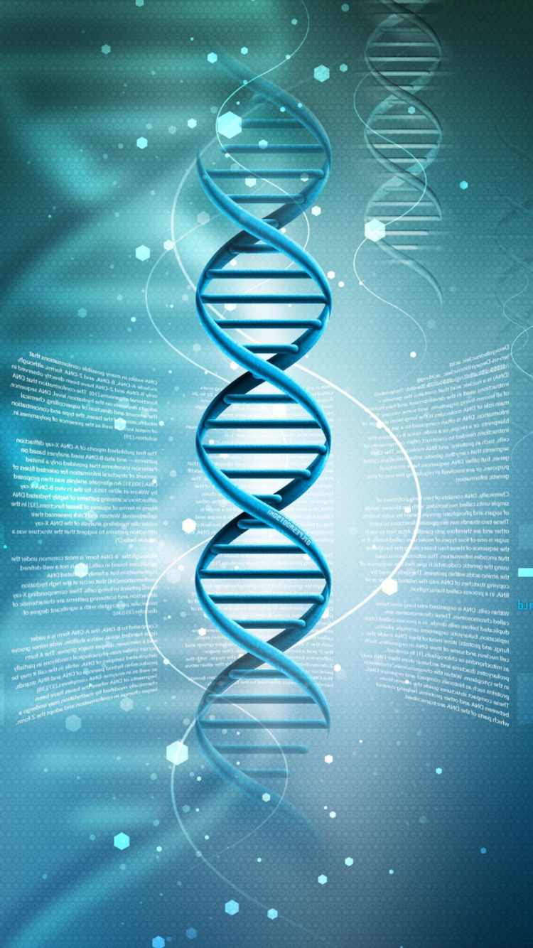Обои ДНК, синий, текст, вода, графический дизайн в разрешении 750x1334
