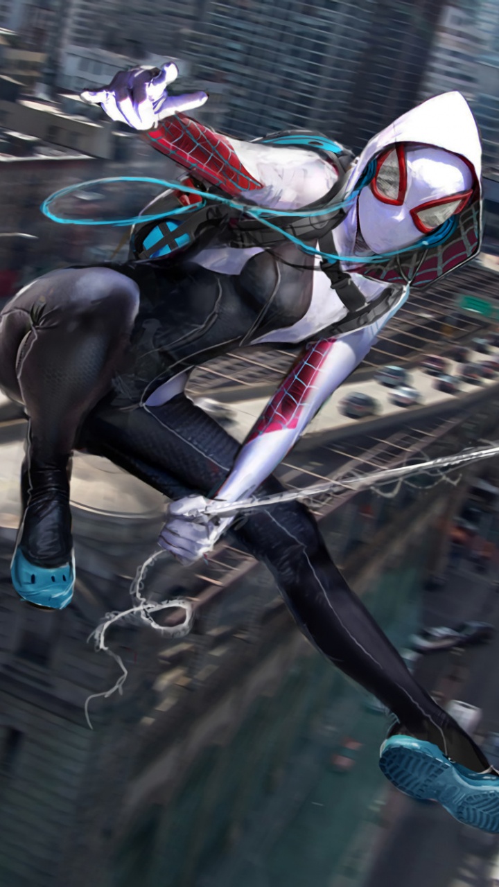 Обои человек-паук, Гвен Стейси, Женщина-Паук, комиксы Марвел, супергерой в разрешении 720x1280