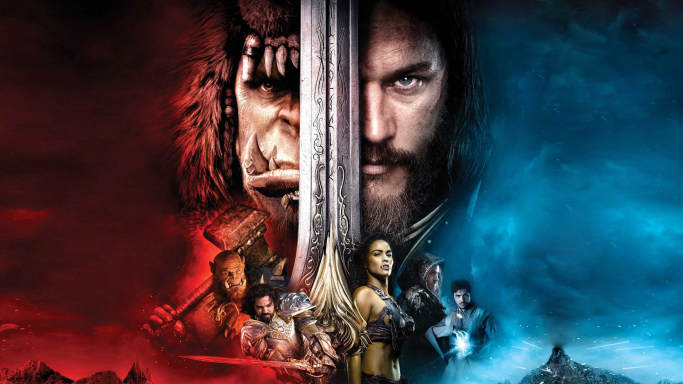 Обои варкрафт, актер, темнота, видеоигра, фильм в разрешении 1366x768