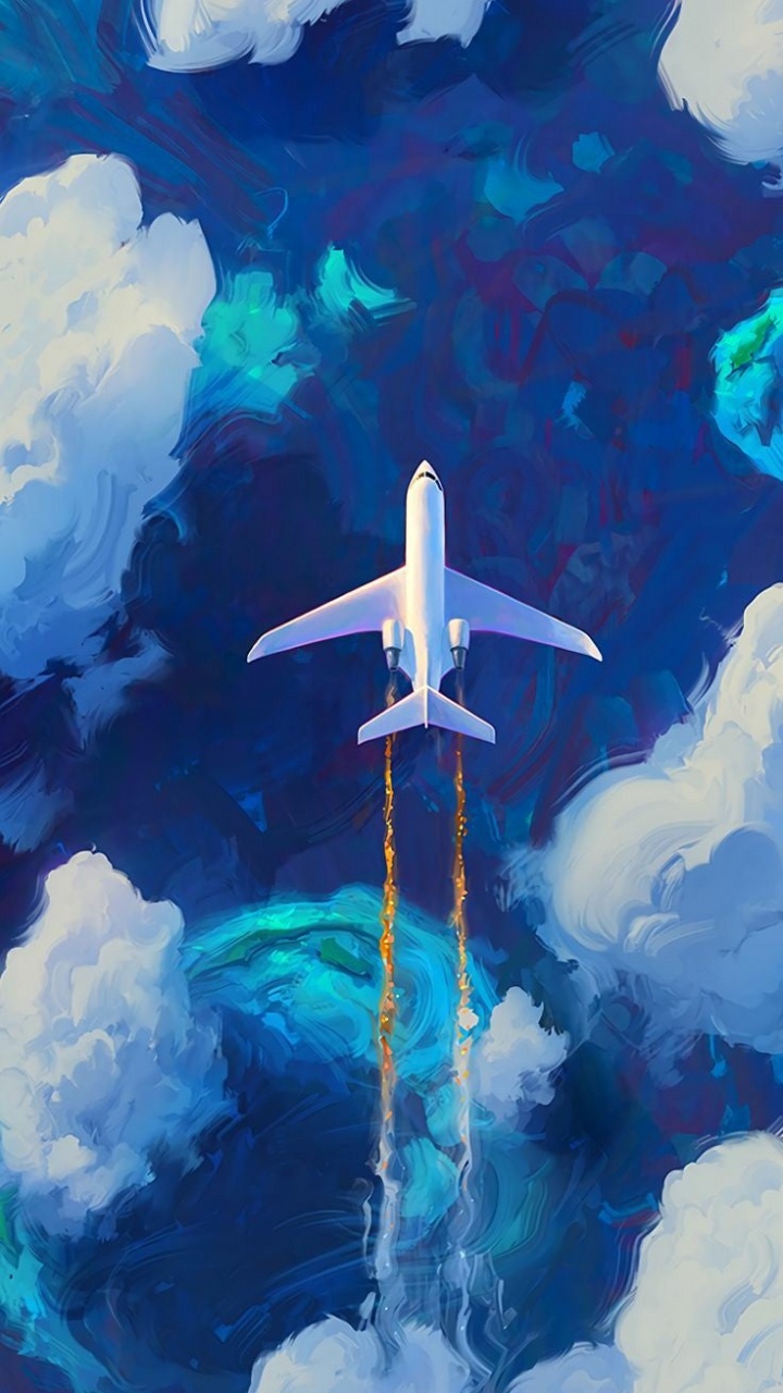Обои искусство самолета, самолет, полет, самолеты, арт в разрешении 720x1280
