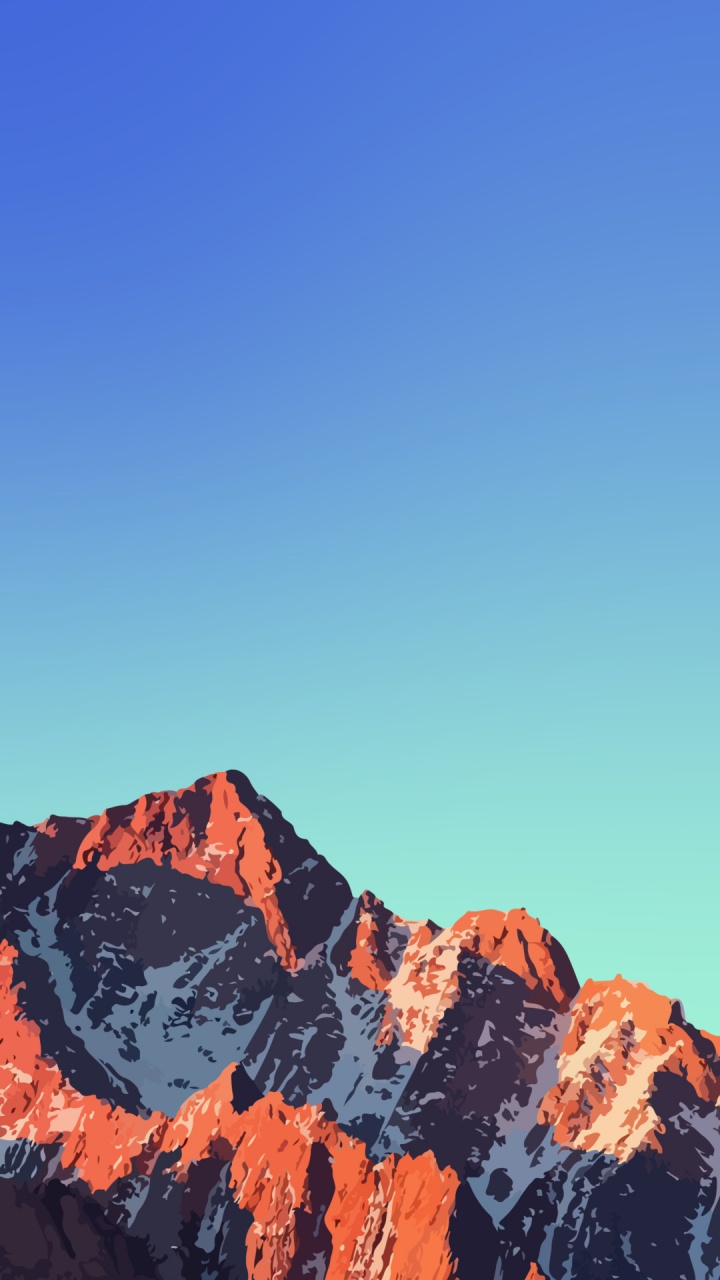 Обои Mac OS Sierra, Операционная система, сафари, док, гора в разрешении 720x1280