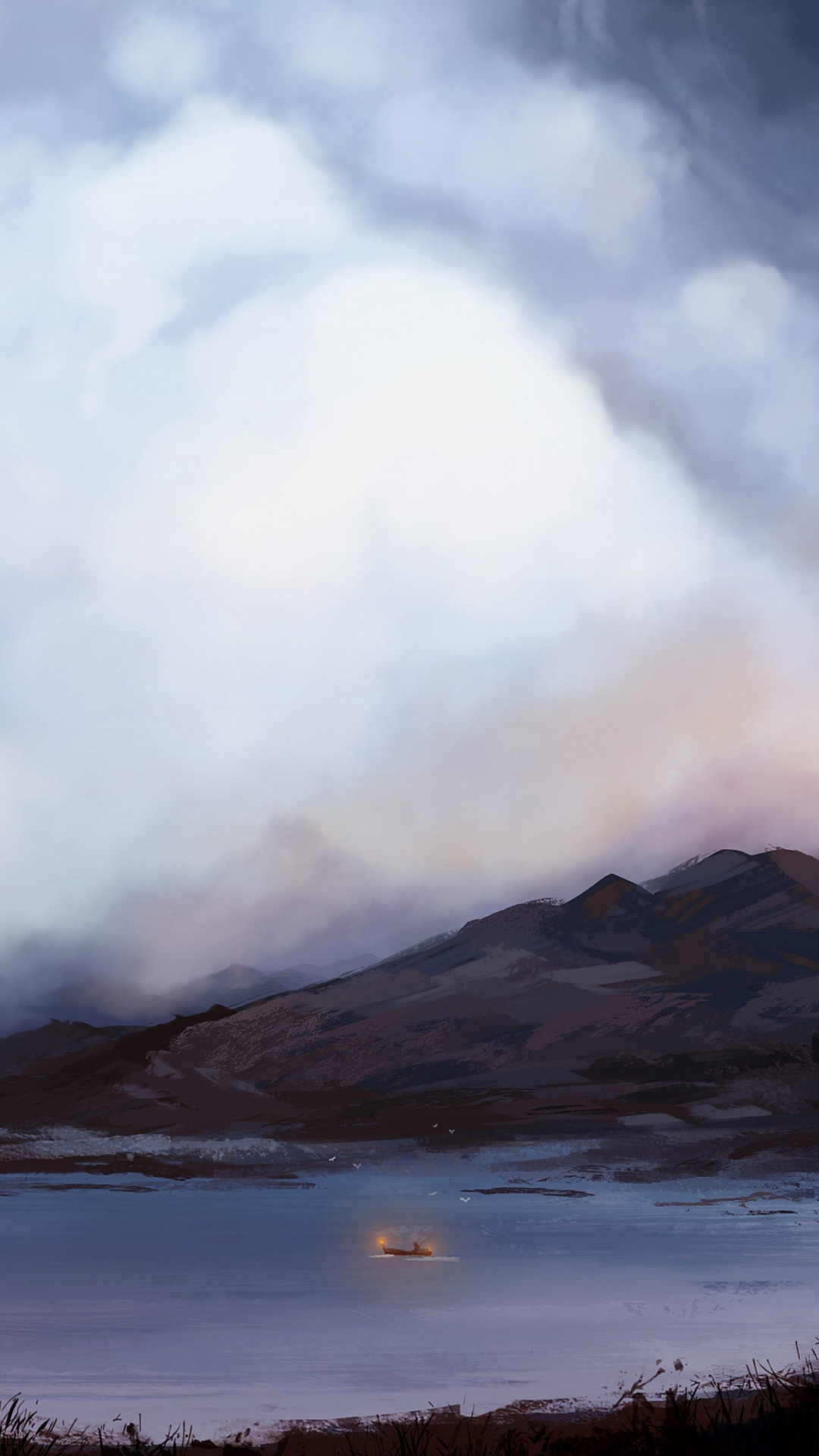 Обои облако, нагорье, гора, горный рельеф, дикая местность в разрешении 1080x1920